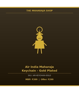 Air India Maharaja Keychain - Gold Plated