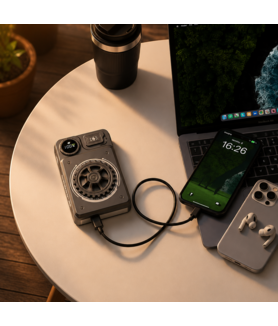Nu Republic Cybotron Spin 10,000 mAh Magsafe Powerbank with Powerblitz Technology - Metallic Grey