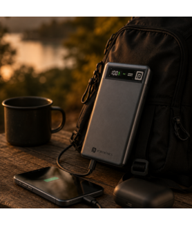 Portronics Luxcell MagClick 5000mAh 15W Slim Magnetic MagSafe Wireless Fast Charging Power Bank - Dark Grey