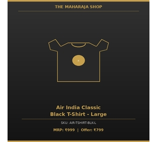 Air India Classic Black T-Shirt - Large