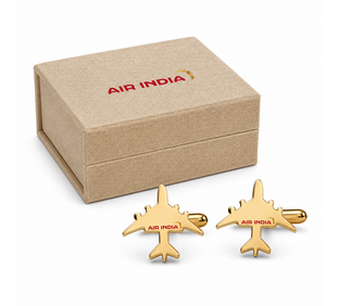 Air India Cufflinks Aeroplane - Gold plated