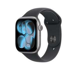 Apple Watch Series 11 GPS + Cellular 42mm Space Grey Aluminium Case with Black Sport Band - S/M