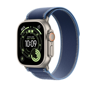 Apple Watch Ultra 3 GPS + Cellular 49mm Natural Titanium Case with Blue/Bright Blue Trail Loop - S/M
