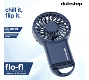 Dubstep Mini Handheld Cooling Fan Flo F1 - Blue