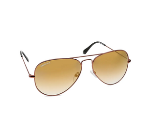 Fastrack Brown Aviator Metal 100 UV Protected Sunglasses for Men - Medium