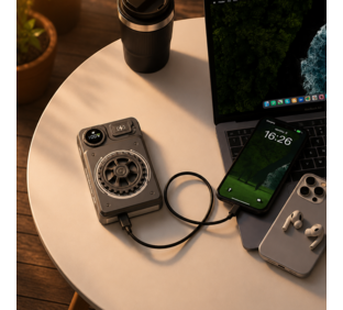 Nu Republic Cybotron Spin 10,000 mAh Magsafe Powerbank with Powerblitz Technology - Metallic Grey
