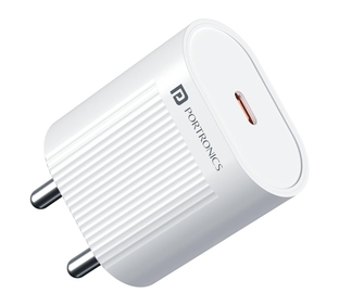 Portronics Adapto 45A - 45W Type-C Fast Charging Adaptor -White