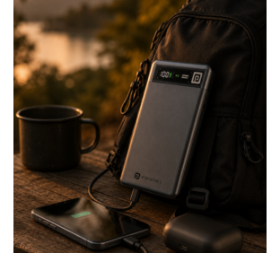 Portronics Luxcell MagClick 5000mAh 15W Slim Magnetic MagSafe Wireless Fast Charging Power Bank - Dark Grey