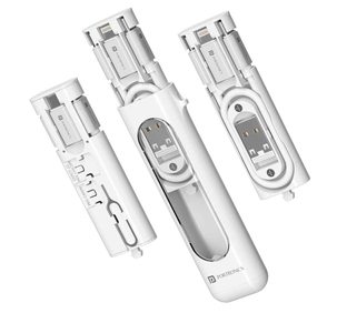 Portronics Snapcase 4 - 60W Multifunctional Fast Charging Cable Kit - White