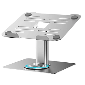 Portronics Twister Metal Laptop Stand with Rotational Base - Grey