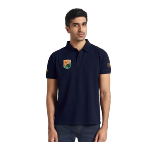 White Tiger Polo T-Shirt - Navy-M