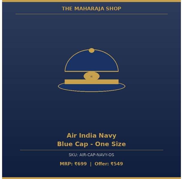 Air India Navy Blue Cap - One SizeC