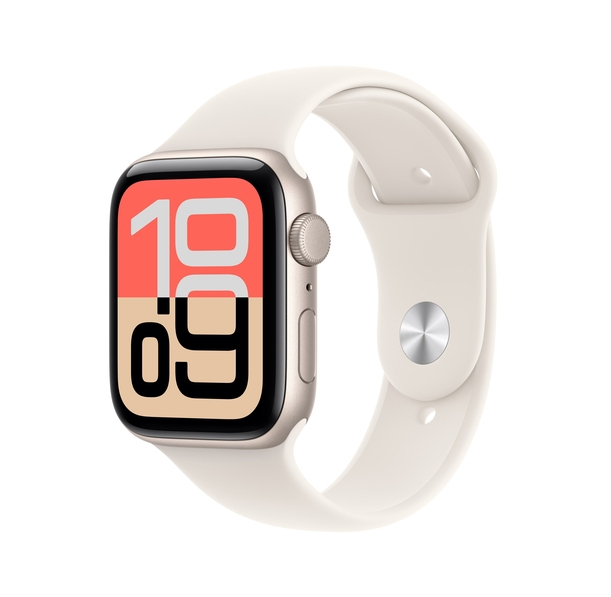 Apple Watch SE 3 GPS + Cellular 44mm Starlight Aluminium Case with Starlight Sport Band - S/M