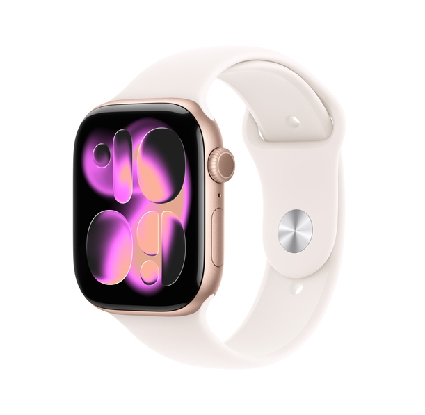 Apple Watch Series 11 GPS + Cellular 42mm Rose Gold Aluminium Case with Light Blush Sport Band - M/L