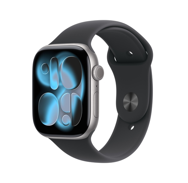 Apple Watch Series 11 GPS + Cellular 42mm Space Grey Aluminium Case with Black Sport Band - M/L