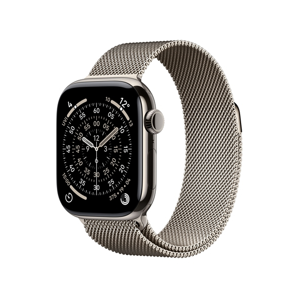 Apple Watch Series 11 GPS + Cellular 46mm Natural Titanium Case with Natural Milanese Loop - S/M