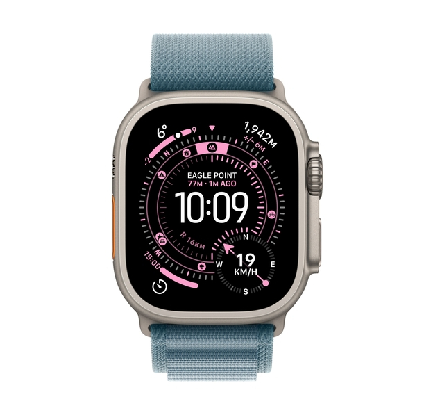 Apple Watch Ultra 3 GPS + Cellular 49mm Natural Titanium Case with Light Blue Alpine Loop - Large