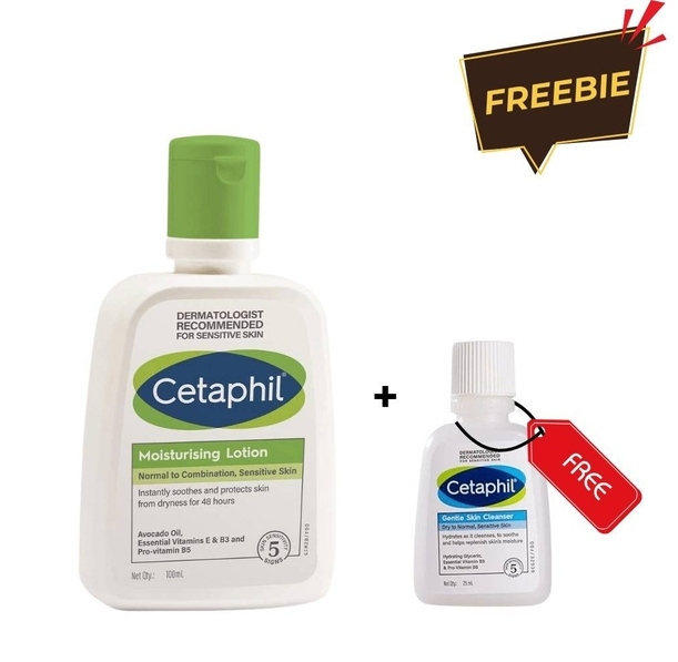 Cetaphil Moisturising Lotion for Face & Body - 100 ml + Get FREE 25ml cleanser