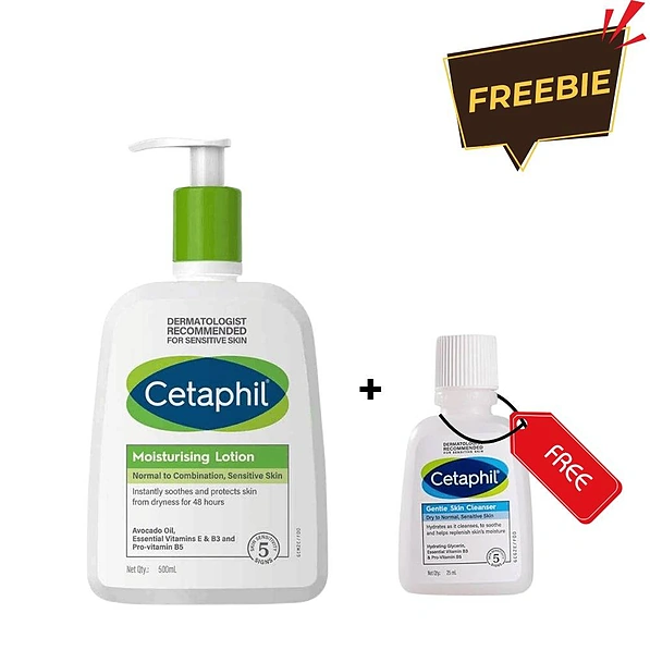 Cetaphil Moisturising Lotion for Face & Body - 500 ml + Get FREE 25ml cleanser
