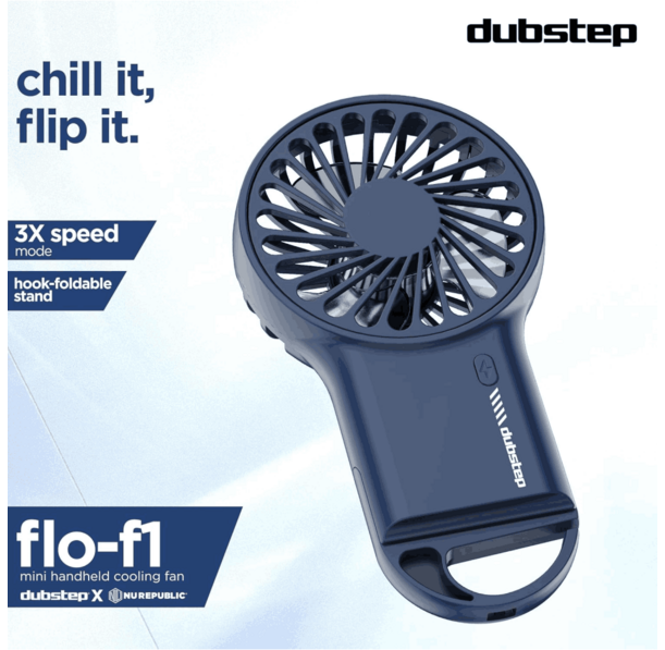 Dubstep Mini Handheld Cooling Fan Flo F1 - Blue