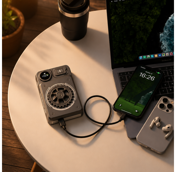 Nu Republic Cybotron Spin 10,000 mAh Magsafe Powerbank with Powerblitz Technology - Metallic Grey