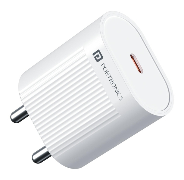 Portronics Adapto 45A - 45W Type-C Fast Charging Adaptor -White