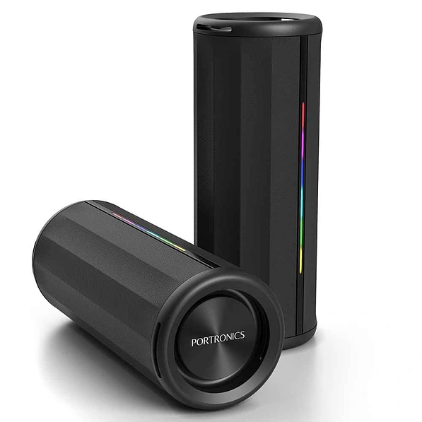 Portronics Nova 40W Deep Bass Portable Bluetooth Speaker with RGB Lights - Black