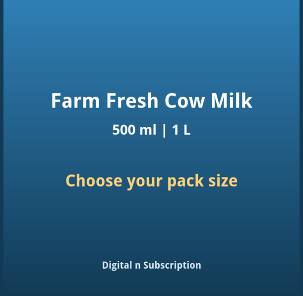 Farm Fresh Cow Milk