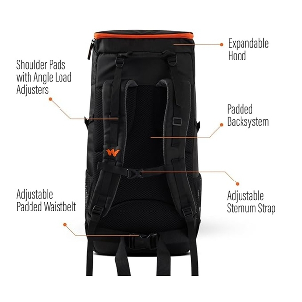 Wildcraft Verge 2 Rucksack 45L Backpack - Black